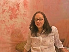 BravoTube Nerdy Amateur Brunette Gets Down And Dirty